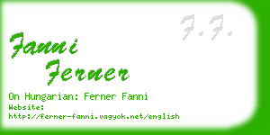 fanni ferner business card